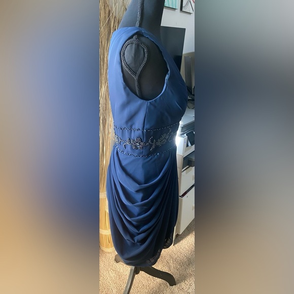 JJs House Navy Blue Elegant Beaded Formal Evening Dress - Picture 8 of 9